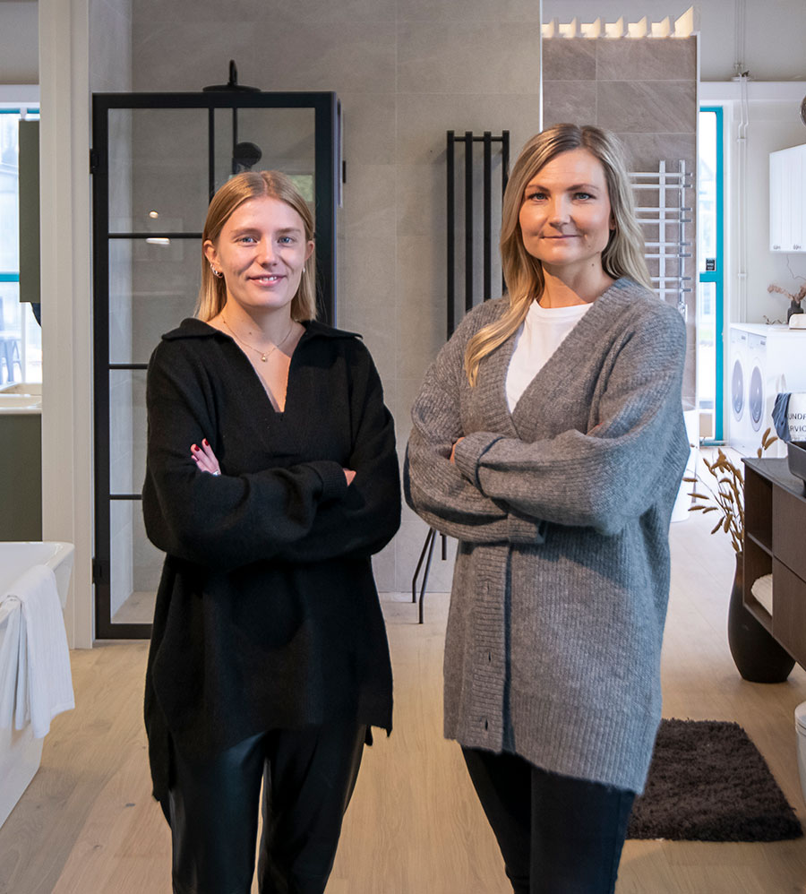 Filippa och Alva medarbetare på Hemmaplan Badrum